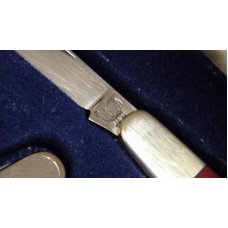 Hen & Rooster Bertram Germany 5 Miniature Knife Set in Box c.1970's Hen & Rooster Bertram Germany 5 Miniature Knife Set in Box c.1970's