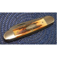 Case XX Stainless USA 3 Dot (1977) Stag 52131 SSP Blue Scroll Canoe Knife - Mint Case XX Stainless USA 3 Dot (1977) Stag 52131 SSP Blue Scroll Canoe Knife - Mint