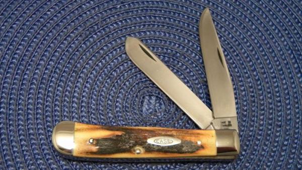 Case XX Stainless USA 4 Dot (1976) Stag 5254 SSP Razor Edge Trapper Knife Case XX Stainless USA 4 Dot (1976) Stag 5254 SSP Razor Edge Trapper Knife