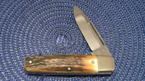 Hen & Rooster Bertram Germany Stag Folding Pocket Knife c.1970's