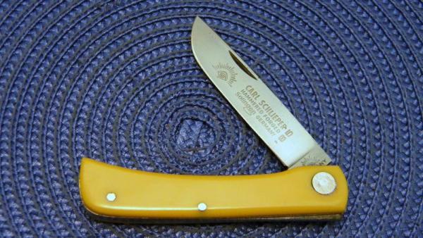 Carl Schlieper German Eye Solingen Germany Yellow 99jrY Sodbuster Knife