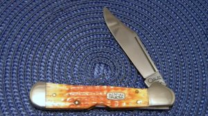 Case XX USA 1998 Dark Orange Jigged Bone 61549L SS Copperlock Knife - SFO