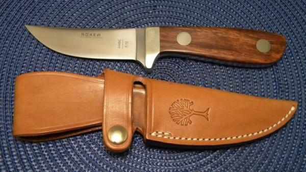 Boker Solingen Germany 440C Stainless 512 Wood Fixed Blade Sheath Knife Boker Solingen Germany 440C Stainless 512 Wood Fixed Blade Sheath Knife