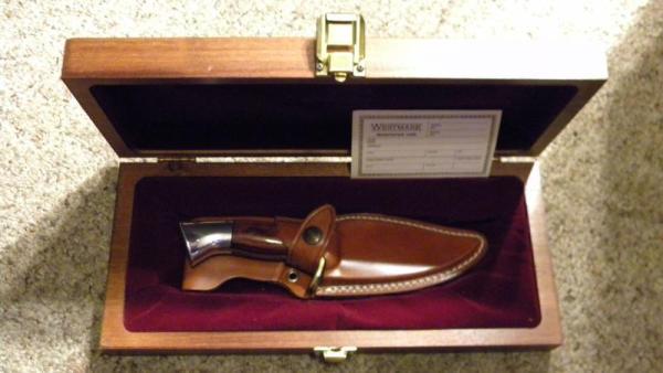 Westmark USA (Western) 703 Wood Fixed Blade Camping/Hunting Sheath Knife - NIB Westmark USA (Western) 703 Wood Fixed Blade Camping/Hunting Sheath Knife - NIB