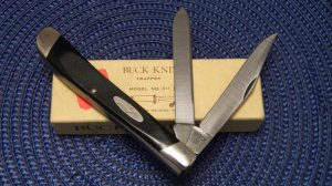 Buck 311 USA Black Delrin Slimline Trapper Knife Pre 1986 - NIB