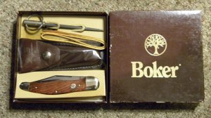 Boker Solingen Germany Tree Brand Classic Wood 2020 Folding Hunter Knife Set - NIB