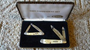 Case XX SS USA 1985 Copperhead Knife Set - NIB
