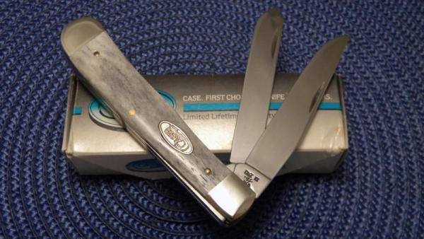 Case XX SS USA 3 Dot (1987) Appaloosa Bone B254 SS Trapper Knife - NIB Case XX SS USA 3 Dot (1987) Appaloosa Bone B254 SS Trapper Knife - NIB