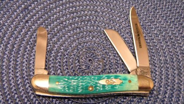 Case XX USA 2011 Sea Green Bone 6318 SS Limited Edition Stockman Knife Case XX USA 2011 Sea Green Bone 6318 SS Limited Edition Stockman Knife