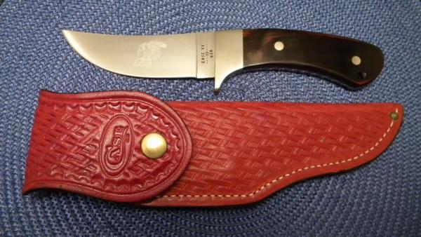 Case XX SS USA 8 Dot (1982) Wood R703 SS Kiowa Fixed Blade Sheath Knife