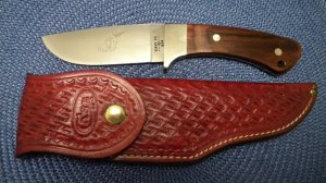 Case XX SS USA 8 Dot (1982) Wood R603 SS Pawnee Fixed Blade Sheath Knife