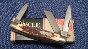 Schrade + USA 834UH Uncle Henry Staglon Trailmaster Stockman Knife - NIB