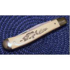 Schrade USA SC503 Scrimshawed Bass Linerlock Knife c.1989 - NIB Schrade USA SC503 Scrimshawed Bass Linerlock Knife c.1989 - NIB