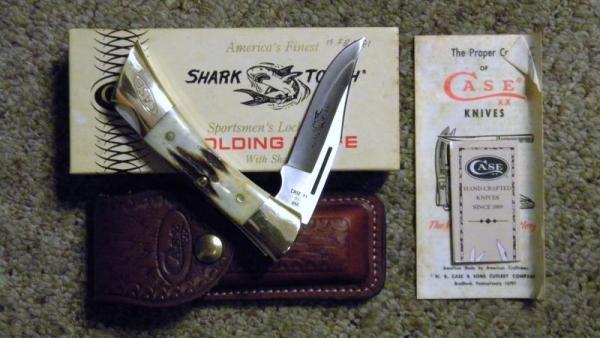 Case XX SS USA 10 Dot (1980) Stag 5197L SSP Shark Tooth Lockback Knife - NIB Case XX SS USA 10 Dot (1980) Stag 5197L SSP Shark Tooth Lockback Knife - NIB