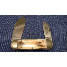 Case XX SS USA 10 Dot (1980) Appaloosa Bone 6250 NKCA Museum Founders Elephant / E Toe Knife Case XX SS USA 10 Dot (1980) Appaloosa Bone 6250 NKCA Museum Founders Elephant / E Toe Knife