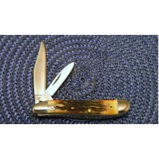 Case XX Stainless USA 2 Dot (1978) Stag Red Etch 5220 SSP Peanut Knife Case XX Stainless USA 2 Dot (1978) Stag Red Etch 5220 SSP Peanut Knife