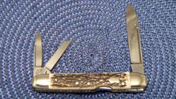 Fight'n Rooster Frank Buster Cut. Co. Germany Stag Lockback Whittler Knife Fight'n Rooster Frank Buster Cut. Co. Germany Stag Lockback Whittler Knife