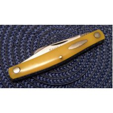 Schrade Walden NY USA Maher & Grosh Clyde, Ohio Yellow 835Y Birdseye Rivet Stockman Knife Schrade Walden NY USA Maher & Grosh Clyde, Ohio Yellow 835Y Birdseye Rivet Stockman Knife