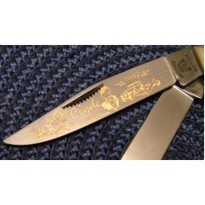 Fight'n Rooster Germany Green Bone 1998 Clyde Barrow Trapper Knife Fight'n Rooster Germany Green Bone 1998 Clyde Barrow Trapper Knife