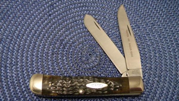Case XX Stainless USA 2 Dot (1978) Bone 6254 SSP Tested XX Razor Edged Trapper Knife Case XX Stainless USA 2 Dot (1978) Bone 6254 SSP Tested XX Razor Edged Trapper Knife