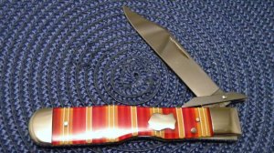 Case Bros Cutlery Co USA R111 1/2L SS Candy Stripe Cheetah Knife