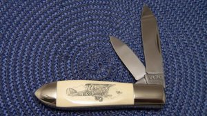 Ka-Bar UCC/87 Scrimshawed Delrin Swell End Bomb Jack Knife c.1987