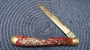 Robeson ShurEdge USA Strawberry Bone 612060 Easy Open Farmers Jack Knife