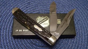 John Primble India Steel Works 1989 Bone 5137 Trapper Knife - NIB