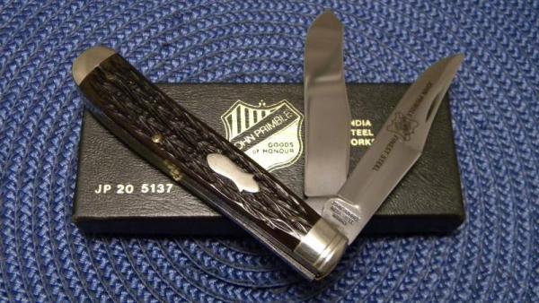 John Primble India Steel Works 1989 Bone 5137 Trapper Knife - NIB John Primble India Steel Works 1989 Bone 5137 Trapper Knife - NIB