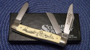 Schrade USA SC505 Scrimshaw Stockman Knife c. 1984 - NIB