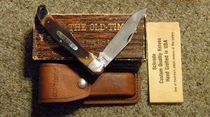 Schrade Walden NY USA 125OT Delrin Linerlock Folding Hunter Knife & Pouch - NIB