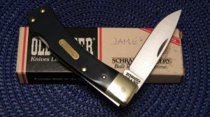 Schrade + USA 5OTG Green Delrin Bruin Lockback Knife - NIB