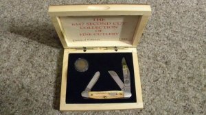 Case XX USA 1993 Bone SC6347 SS Indian Head Penny Stockman Knife - NIB