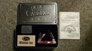 Case XX USA 2000 Bone 6383 SS Case Collectors Club Whittler Knife Set - NIB