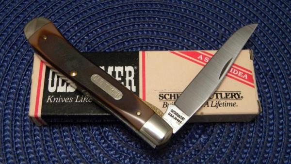 Schrade USA 194OT Old Timer Delrin Gunstock Trapper Linerlock Knife - NIB Schrade USA 194OT Old Timer Delrin Gunstock Trapper Linerlock Knife - NIB