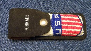 Schrade USA Beaded Leather Pouch for 5 1/2 inch Knife