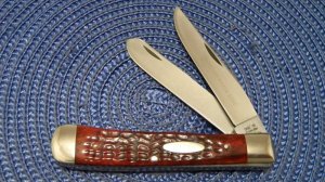 Case XX Stainless USA 1970's Bone 6254 SSP Tested XX Razor Edged Trapper Knife