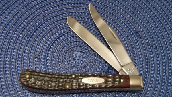Case XX USA 8 Dot (1982) Delrin 62048 Slimline Trapper Farmers Jack Knife Case XX USA 8 Dot (1982) Delrin 62048 Slimline Trapper Farmers Jack Knife