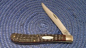 Case XX SS USA 8 Dot 1982 Delrin 61048 SSP Tested XX Razor Edge Slimline Trapper Farmers Jack Knife