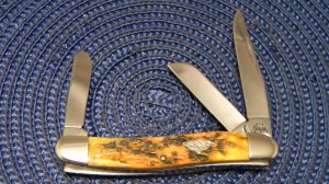 Case XX USA 2003 Burnt Orange Bone 6318 SS Stockman Knife
