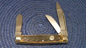 C. Risner Indian Head Solingen Germany Bone Stockman Knife