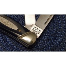 Buck Made in USA 3 Pin Slanted Grooved Bolsters (By Schrade) Black Delrin 301 Stockman Knife Buck Made in USA 3 Pin Slanted Grooved Bolsters (By Schrade) Black Delrin 301 Stockman Knife