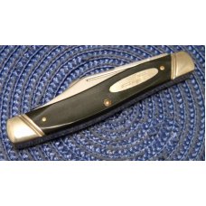 Buck Made in USA 3 Pin Slanted Grooved Bolsters (By Schrade) Black Delrin 301 Stockman Knife Buck Made in USA 3 Pin Slanted Grooved Bolsters (By Schrade) Black Delrin 301 Stockman Knife