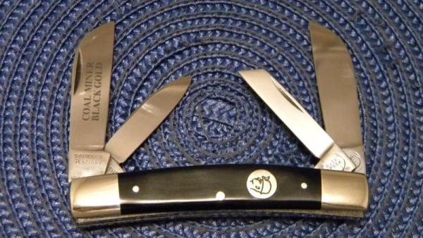 Buck Creek Solingen Germany Celluloid Coal Miner Black Gold Congress Knife