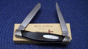 Buck USA Model # 313 Black Saw Cut Delrin Muskrat Knife c.Pre-1986 - NIB
