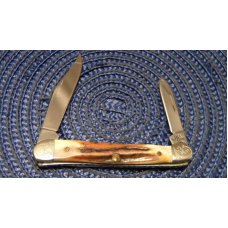 Case XX USA 2007 Stag 52109X SS Scrolled Bolsters Blue Scroll Baby Copperhead Knife