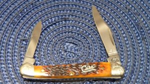 Case XX USA 2001 Bone 62109X SS Scrolled Bolsters Baby Copperhead Knife