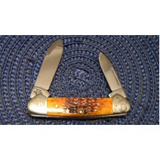 Case XX USA 2002 Burnt Orange Bone 62162 SS Scrolled Bolsters Baby Butterbean Canoe Knife Case XX USA 2002 Burnt Orange Bone 62162 SS Scrolled Bolsters Baby Butterbean Canoe Knife