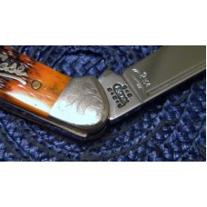 Case XX USA 2002 Burnt Orange Bone 62162 SS Scrolled Bolsters Baby Butterbean Canoe Knife Case XX USA 2002 Burnt Orange Bone 62162 SS Scrolled Bolsters Baby Butterbean Canoe Knife