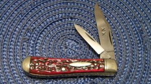 Custom Bone Handle Folding Pocket Knife by Larry Hayes Minneapolis, Minnesota 